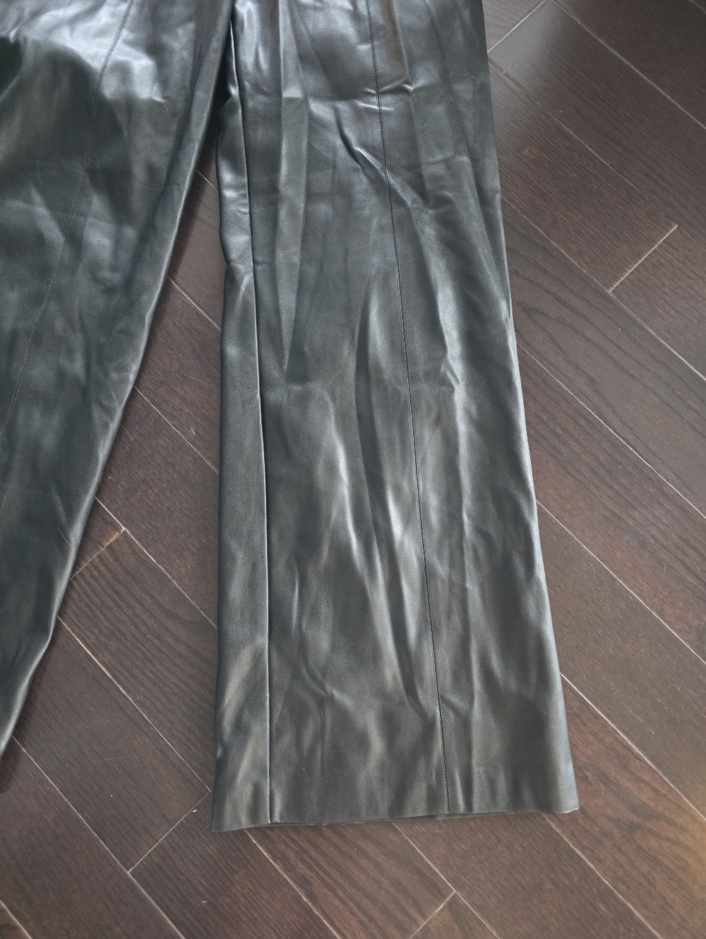 Dynamite Black Faux Leather Wide-Leg Pants - Picture 3 of 9